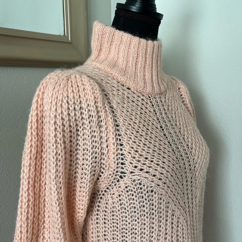 Express Acrylic Blend Shoulder Padded Turtle Neck Sweater - Picture 3 of 5